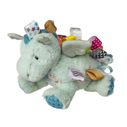 Taggies Stuffed Animal Soft Toy with Sensory Tags, 9-Inches, Mega-Taggies Drax Dragon