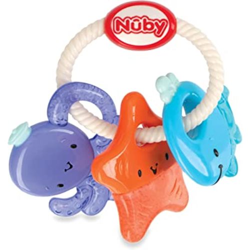 Nuby Ice Gel IcyBite Sea Teether Keys, 3M+ Multi