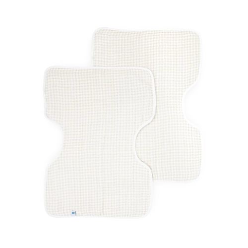 Little Unicorn Ultra-Absorbent Premium Burp Cloth 2 Pack | Soft on Baby's Skin | Larger Size | Ergonomic Design | Set of 2 (Tan Gingham)