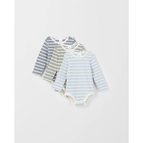 Target Baby Baby Organic Cotton 3 Pack Long Sleeve Rib Bodysuit - Kmart
