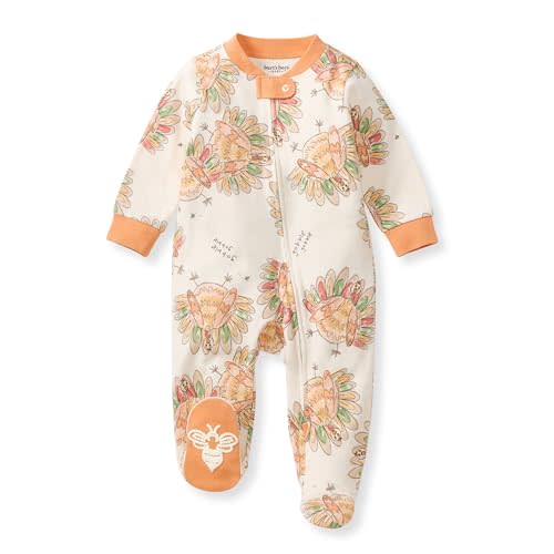 Burt's Bees Baby Girls' Organic Cotton Sleep and Play Footed Pajamas