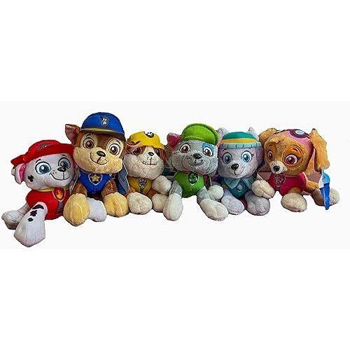 PAW Patrol 6" Plush Toy SET of 6 Characters Marshall Skye Everest Rocky Rubble Chase