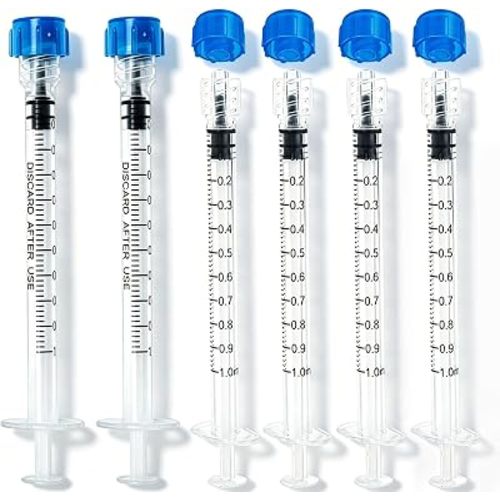 30 Pack 1mL Luer Lock Syringes without Needle - Sterile & Individually Wrapped, 1cc Syringe with Cap, Industrial & Lab Use