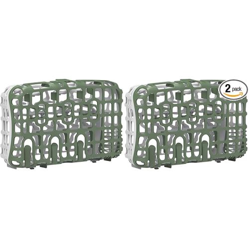 Dr. Brown's Dishwasher Basket for Small Baby Bottle Parts, Pacifiers, and Accessories, Clean, Store and Organize Newborn Essentials, BPA Free, Green (Pack of 2)