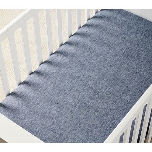 Belgian Flax Linen Crib Fitted Sheet | Pottery Barn Kids