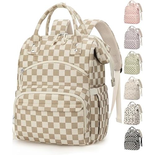 Corduroy Diaper Backpack for Mom,Travel Baby Diaper Bag for Girls&Boys