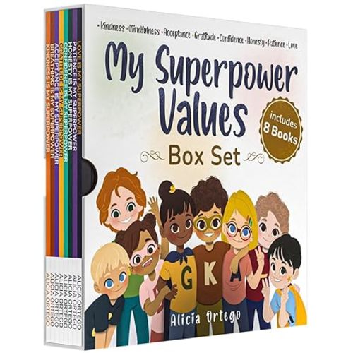 My Superpower Values 8 Book Box Set (Books 1-8: Kindness, Mindfulness, Acceptance, Gratitude, Confidence, Honesty, Patience, and Love) (My Superpower Books)