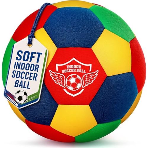 HopeRock Indoor Soccer Ball, Size 4, Soft Foam, for Kids 3-12 Years Old