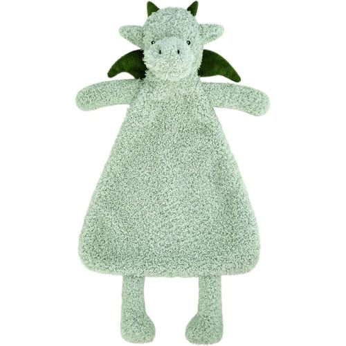 Baby Green Dragon Soft Stuffed Animal Security Blanket, Plush Dinosaur Character Lovey Blanket, Baby Shower/Nursery Gift, Newborn Infant Toddler Snuggle Blankie for Boys Girls, 16 Inches