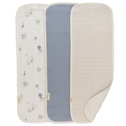 Crane Baby Cove Sea Life Cotton Burp Cloth (Set of 3)