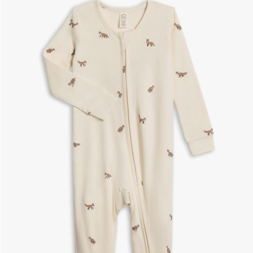 Colored Organics Baby Zip-Up Footed Sleeper with 2-Way Zipper - Newborn Organic Cotton Pajamas