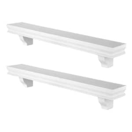 Decorative 24" White Floating Wall Display Ledge Shelves (Set of 2)