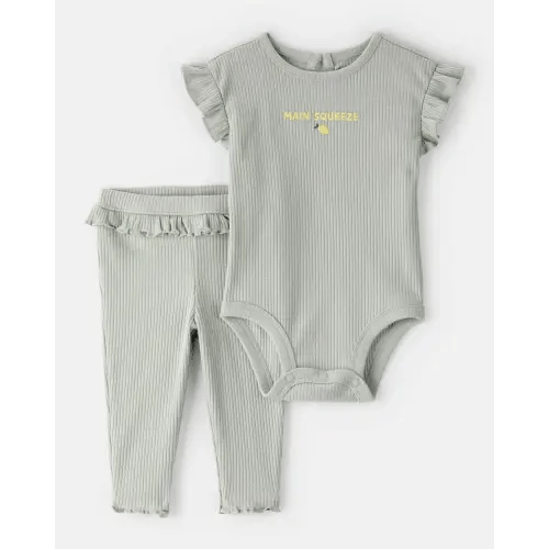 Baby Girl 'Main Squeeze' Bodysuit & Pant Set - Green | Carter's