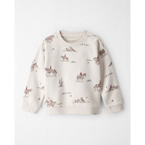 Toddler French Terry Sweatshirt Made with Organic Cotton in Western Rodeo Print - Little Planet | Carter's