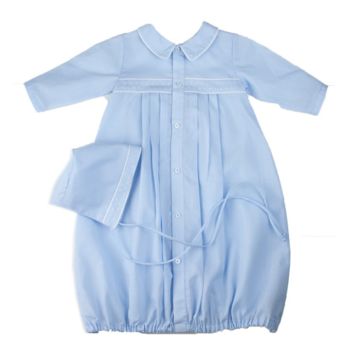 Boys Dot Embroidered Take Me Home Gown with Hat I Feltman Brothers