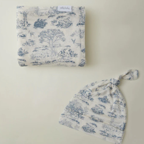 Swaddle and Hat in Bleu Toile - sollybaby