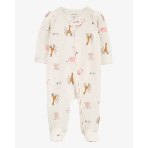 Baby Animal Print 2-Way Zip Cotton Sleep & Play Pajamas - Carter's | Carter's