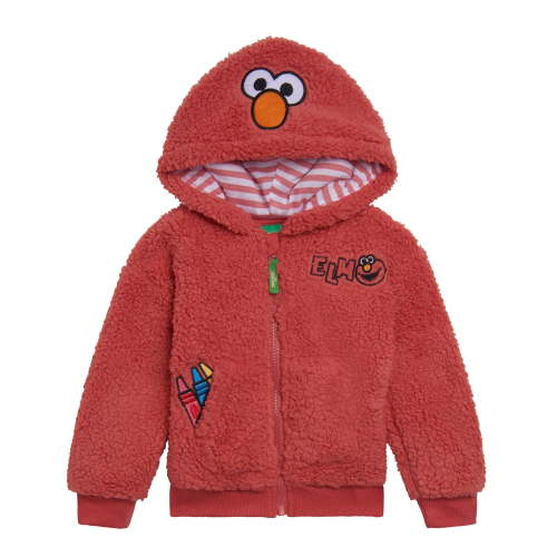 Sesame Street Elmo Cozy Sherpa Zip Up Cosplay Hoodie Infant to Little Kid
