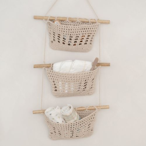 Farmhouse 3 Tier Hanging Macrame Baskets | Crane Baby