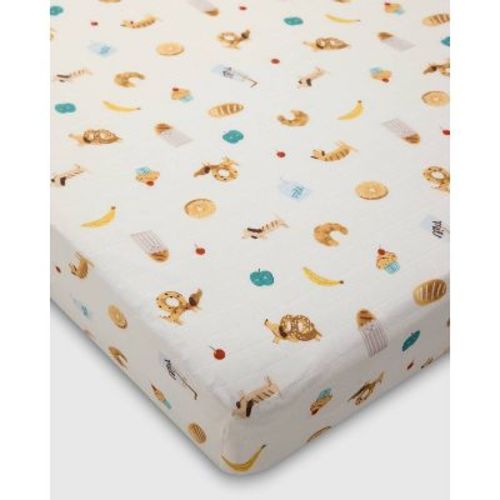 Loulou Lollipop Muslin Fitted Crib Sheet - French Breakfast