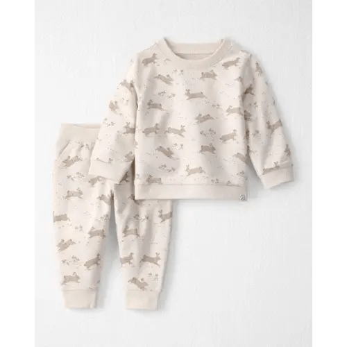Baby 2-Piece Organic Cotton Pullover & Pant Set in Jumping Bunny Print  - Little Planet | Carter's
