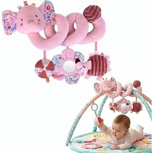 Multi-Use Baby Spiral Activity Toy – Spiral carseat Toy for Car Seat, Stroller,Play Gym, Keeps Baby Quiet, Easy Travel Solution