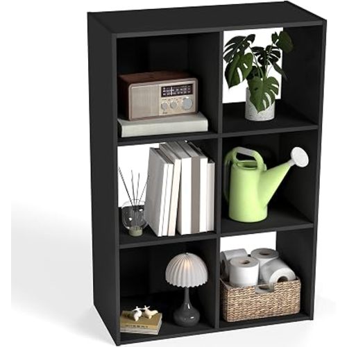 DUMOS 6-Cube Storage Organizer, Open Bookshelf 3 Removable Panels