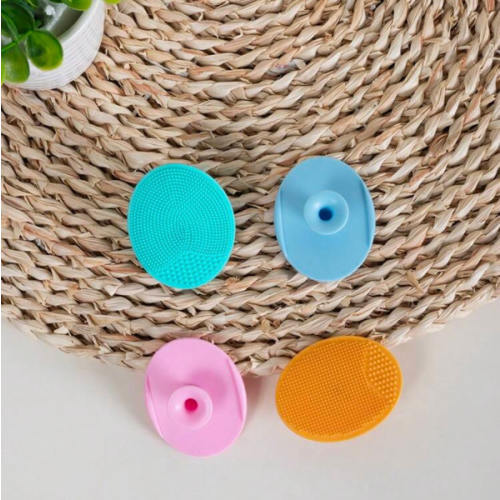 4pcs/2pcs/1pc Small Silicone Facial Cleansing Brush, Baby Shampoo Brush, Blackhead Remover, Soft Round Hair Washing Brush (Random Color)