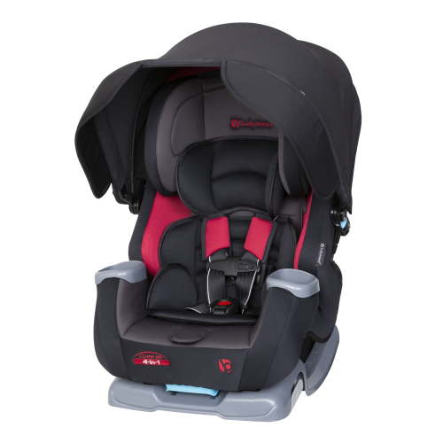 Baby Trend Cover Me 4-in-1 Car Seat, Convertible with Canopy, UPF 50+ Protection, Scooter Black/Red