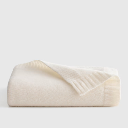 Luxe Knit Cashmere Baby Blanket in Ivory