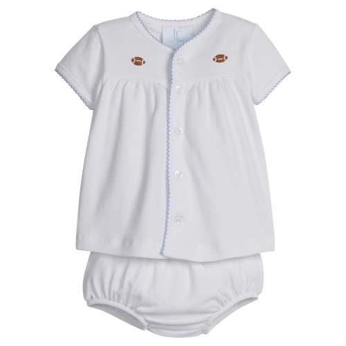 Pinpoint Layette Knit Set - Football