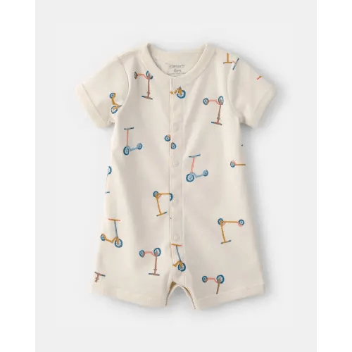 Baby Boy Scooter Short-Sleeve Romper - Cream | Carter's