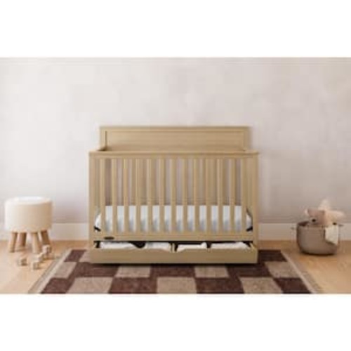 Shiloh Driftwood 5-in-1 Convertible Crib with Drawer