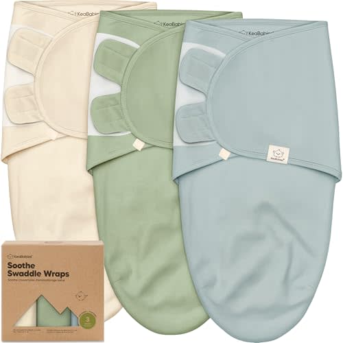 3-Pack Organic Baby Swaddle Sleep Sacks - Swaddles for Newborns, Infant 0-3 Months, Baby Girls, Boys, Soft & Snug Newborn Sleep Sack, Nursery Swaddling Blankets (Slate, OS)