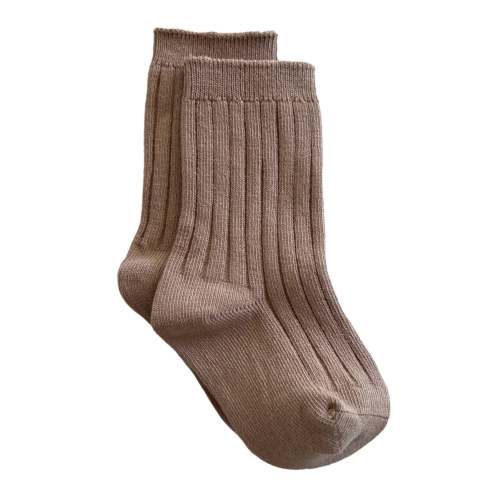 Basic Ribbed Socks, Clay