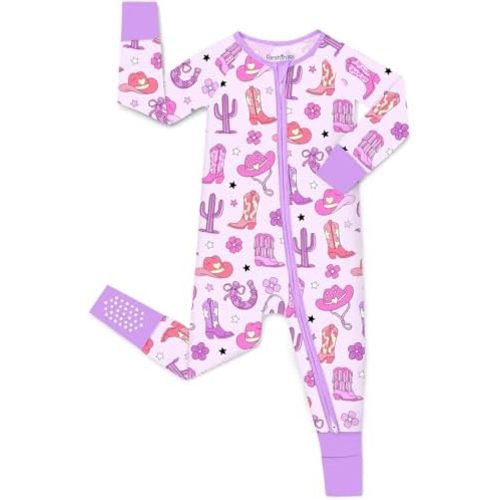 babee Reshinee Viscose Derived from Bamboo Baby Footie Pajamas Convertible Newborn Sleeper for Baby Girl Zipper Onesie 0-24M