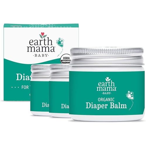Earth Mama Organic Diaper Balm 2-Ounce | Diaper Cream for Baby | EWG Verified, Petroleum & Artificial Fragrance-Free with Calendula for Sensitive Skin (3-Pack)
