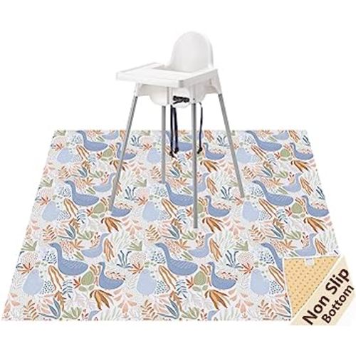 Splat Mat for Under High Chair/Arts/Crafts, Waterproof and Anti-Slip Splash Mat Floor Protector, Washable Highchair Floor Mat, 51 Inch Reusable Messy Mat and Baby Feeding Table Cloth