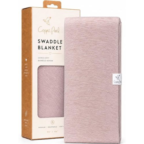 Copper Pearl Swaddle Blankets for Newborns | Soft Stretchy Receiving Blankets for Boys and Girls | Large 46 x 46 Inch Baby Blankets | Lightweight and Breathable Swaddles | Maeve