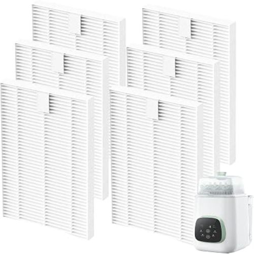 6 Pack HEPA Filter Replacement Compatible with Momcozy KleanPal Pro/Grownsy/Papablic/MOMFANN Baby Bottle Washer and Sterilizer, 99.97% Effective Filtration, Safe & Easy Install