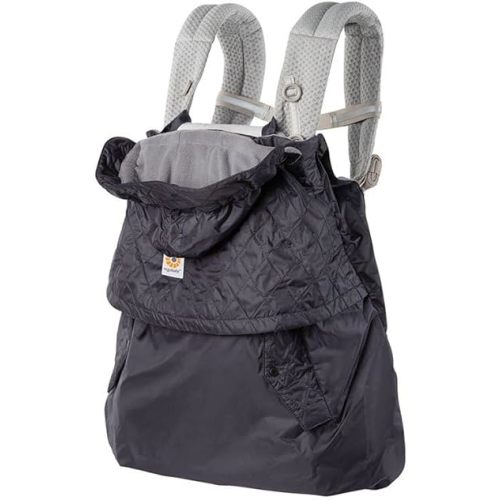 ERGObaby Winter Cover, rain Cover and Cold Protection with Fleece Lining for All Baby Carriers, All-Weather Protection with Water-Repellent Cover, Charcoal