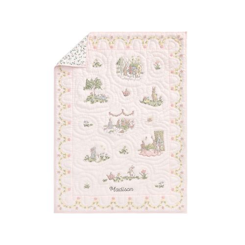 Riley Sheehey Blue English Garden Baby/Toddler Quilt, 36x50 , pink