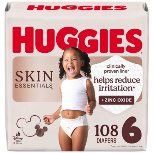 Huggies Skin Essentials Dermatologist Approved Diapers - Size 6 - 108ct