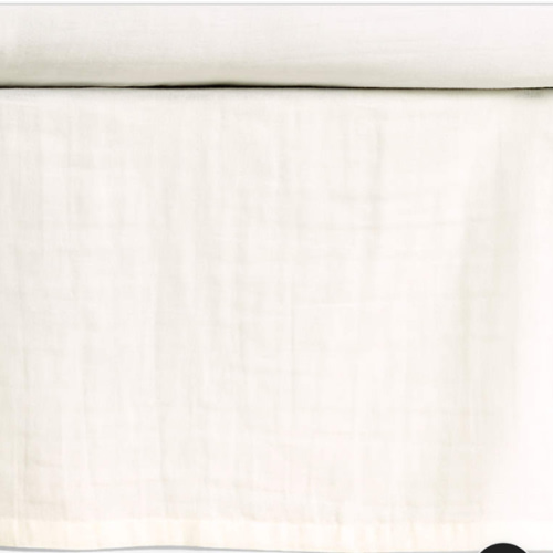 Supersoft Pampas Ivory Organic Cotton Gauze Baby Crib Skirt