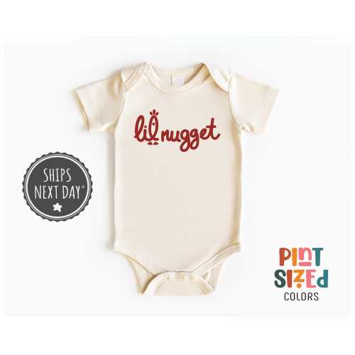 Lil Nugget Baby Onesie® Funny Baby Bodysuit Cute Pun Unisex Black Onesie®