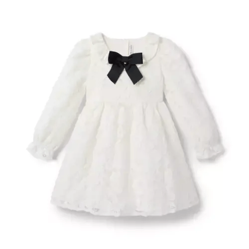 Girl Jet Ivory The Lace Bow Dress by Janie and Jack