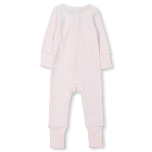 Dark Pink Marle Baby Rib Long Sleeve Romper With 2-Way Zip | Best&Less™ Online