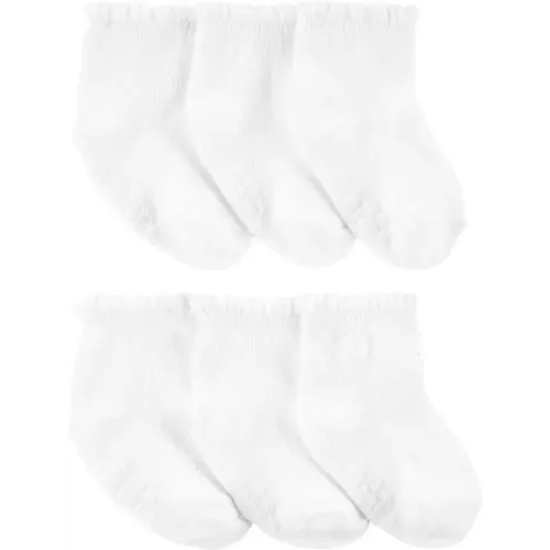 6-Pack Crew Socks - 3-12M - White