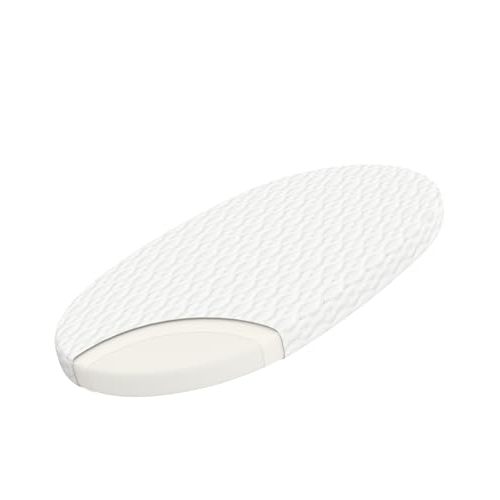 WELLZEE Oval Bassinet Mattress 29"x17", Fits for 4moms MamaRoo Bassinet, Skin-Friendly for Baby, 100% Breathable & Washable Cover, Waterproof Lining, Suppotive High-Density Foam