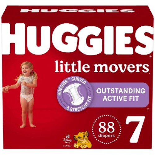 Huggies Little Movers Active Fit Diapers - Size 7 - 88ct